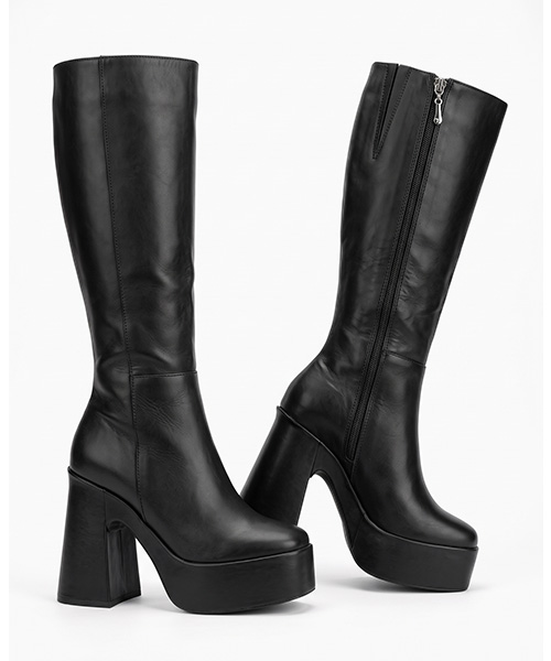 Botas largas Angelik fashion color negro para mujer