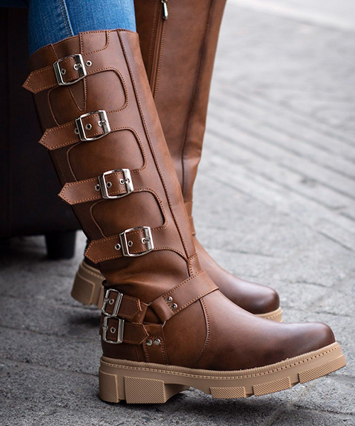 Botas largas Deborah color tabaco para mujer