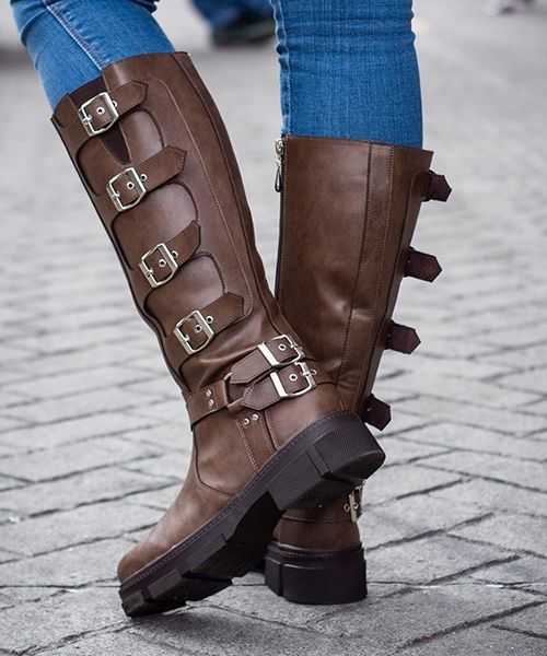 Botas largas Deborah color tierra para mujer