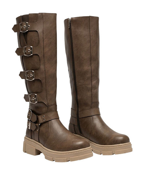 Botas largas Deborah color tierra para mujer