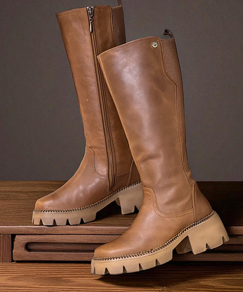 Botas largas Franchette color camel para mujer