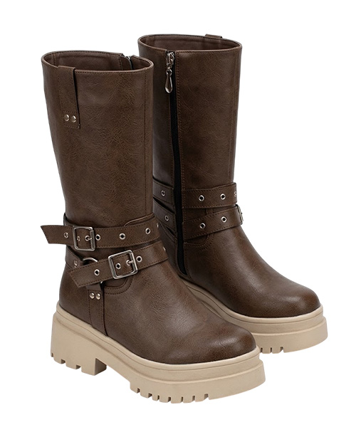 Botas largas Ivi color almendra para mujer