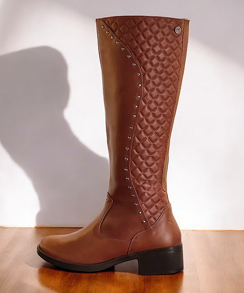 Botas largas lucille color tabaco para mujer