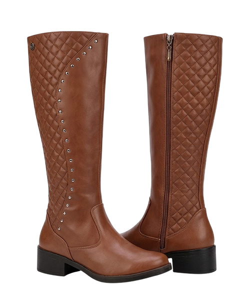 Botas largas lucille color tabaco para mujer