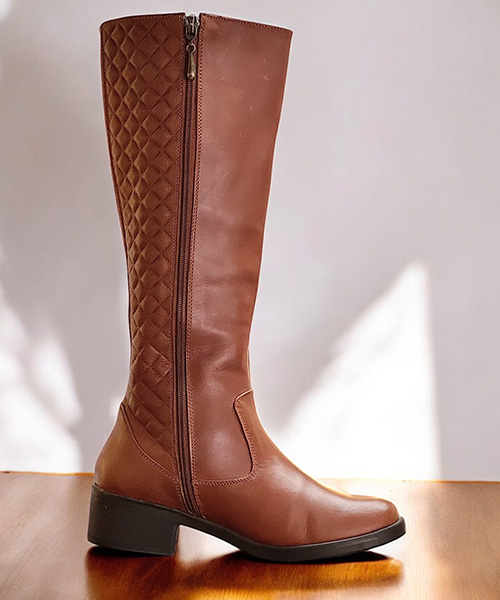 Botas largas lucille color tabaco para mujer