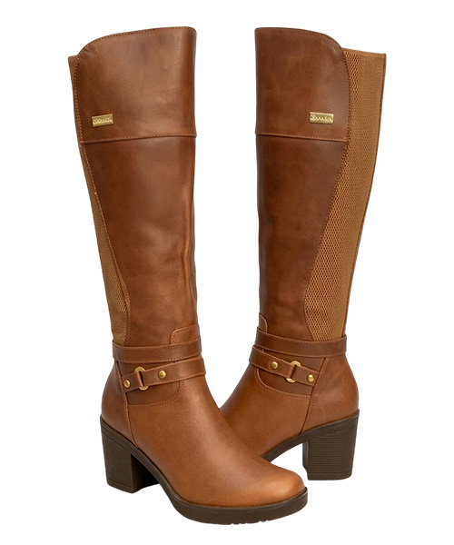Botas largas Pia color camel para mujer