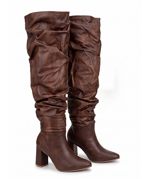 Botas extralarga Scarlett color coñac para mujer