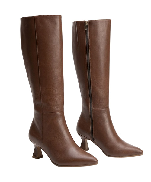 Botas largas siena color café para mujer