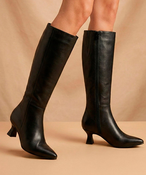 Botas largas siena color negro para mujer