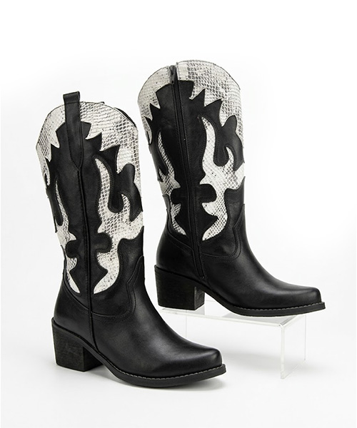 Botas largas texana Tequila color negro para mujer