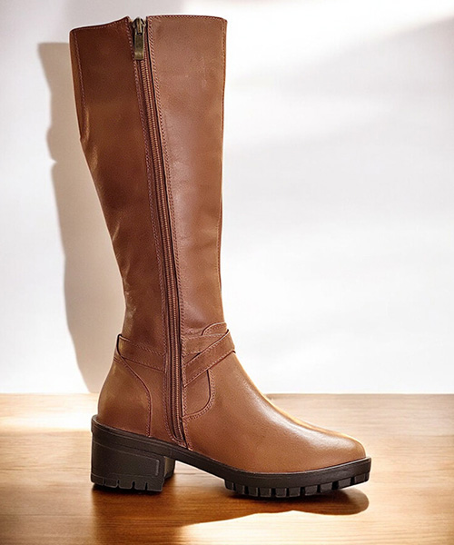 Botas largas zamara color tabaco para mujer