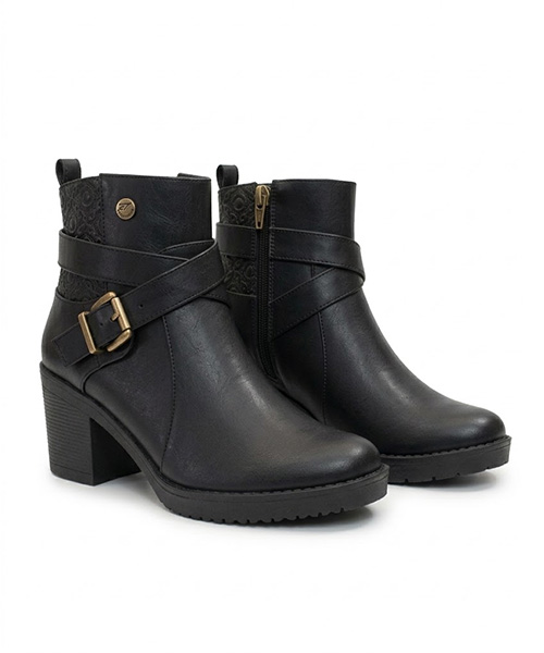 Botin bianca color negro para mujer
