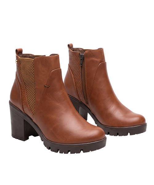 Botin Fiorella color tabaco para mujer