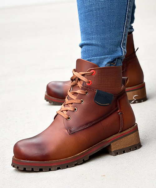 Botin Winona color coñac para mujer