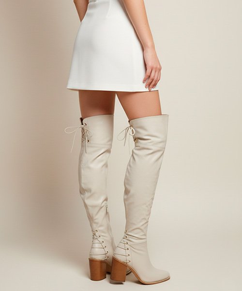 Botas extra largas Athena color Beige para mujer