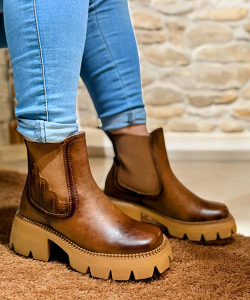 Botin chelsea Frida color miel para mujer