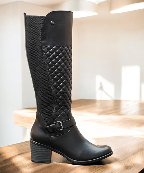 Botas largas Mosaic color negro para mujer
